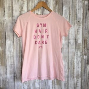 Under Armor Kids Pink Gym Hair Tee